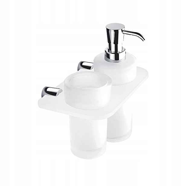 Nimco Bormo dvojitý nástěnný držák dávkovače a sklenky Br X3-5831W-26