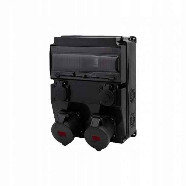 Rozvaděč černý Caja 12M Scenic zásuvky rovné 2x32A/5P, 2x230V F3.2682