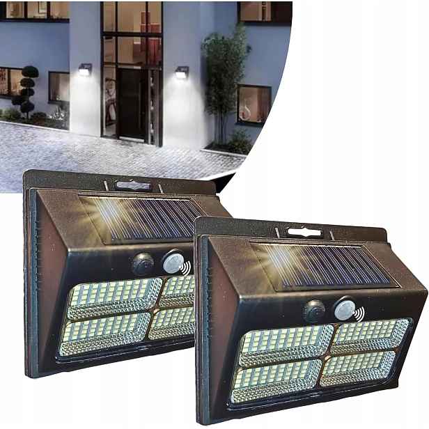 Venkovní Solární Lampa 180 Led 2000LM Senzor Pohybu Sada 2 Kusy