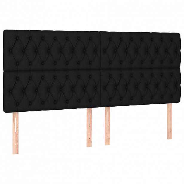 vidaXL Čelo postele černé 200 x 7 x 118/128 cm látkové
