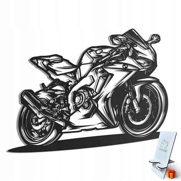 Dřevěný 3D obraz Moto Bmw 1000rr Nástěnná Dekorace Dárek XL