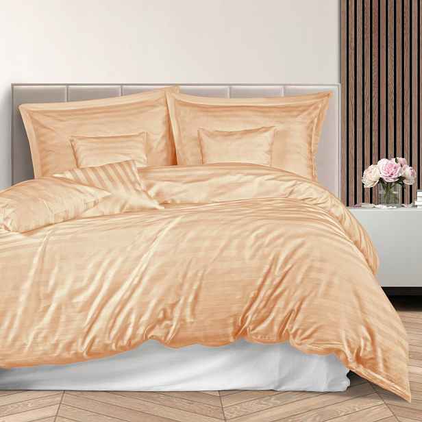 Povlečení z bambusovo-bavlněného saténu Stripe BEIGE/180x200 +2x70x80 +4x40x40