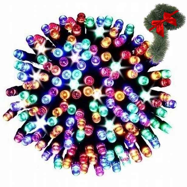 Vánoční Osvětlení Na Stromeček 100LED Pevné Flash Barevné Multi Barva Na Vánoční Stromeček