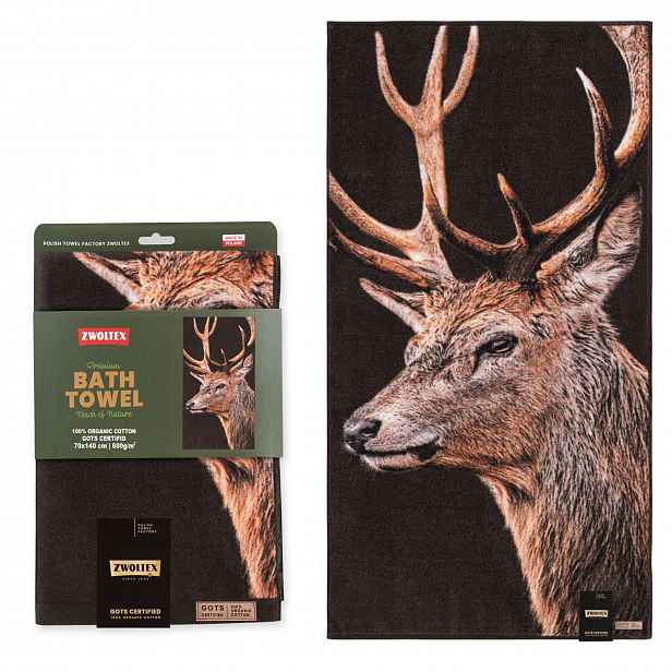 Lovecký bavlněný ručník Zwoltex rozměr: 70x140 cm 600 g vzor Jelen