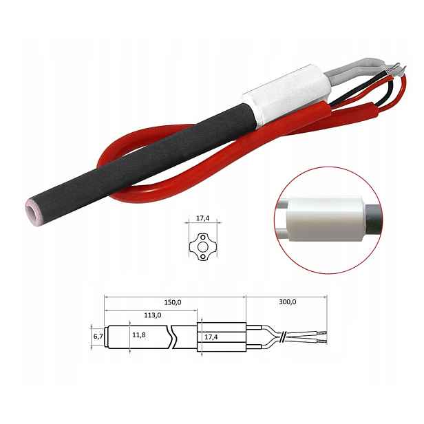 Keramický zapalovač na pelety, ohřívač 300 W