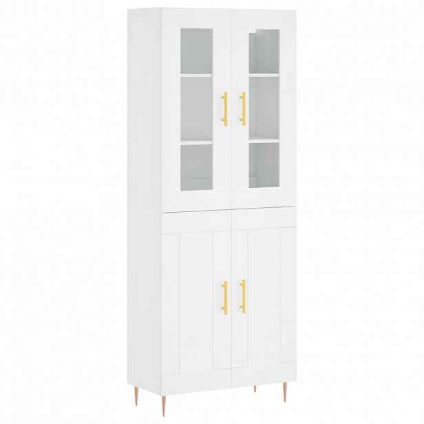 vidaXL Skříň highboard bílá 69,5 x 34 x 180 cm kompozitní dřevo