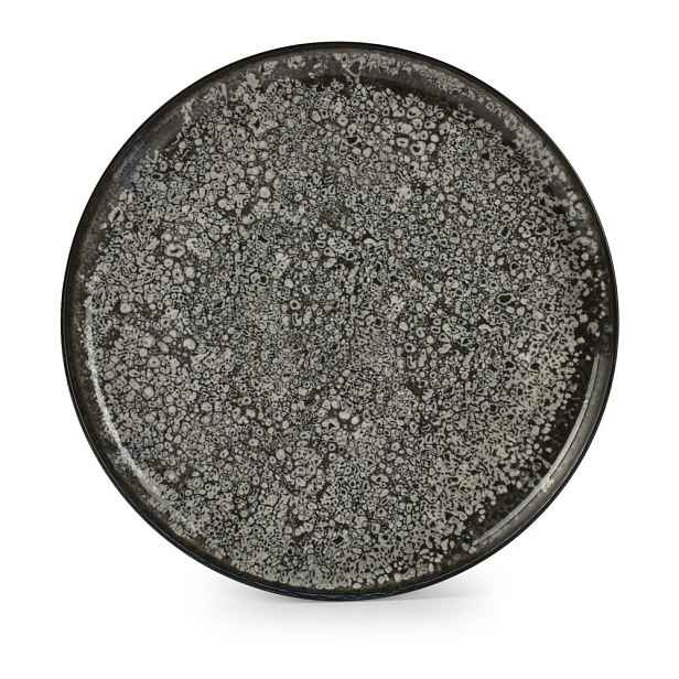 Černý/krémový talíř z kameniny ø 27 cm Gravel – ONA