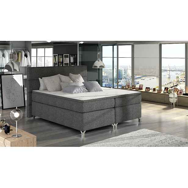 Boxspring Amadeo Rozměr: 180 x 200 cm, látka: Sawana 05, Varianta: Bez LED osvětlení