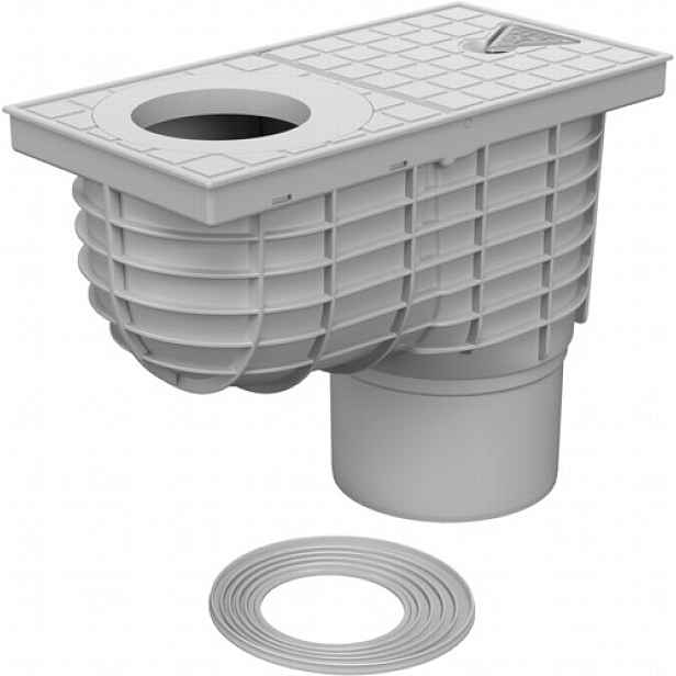 Chuděj Lapač střešních splavenin spodní D125; Standard KV125STS (Gajgr; Geiger) šedý