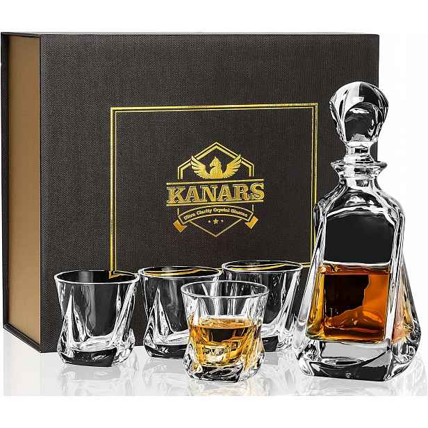 Karafa Na Alkohol 650 ML 4 Sklenice Whisky Dárková Sada