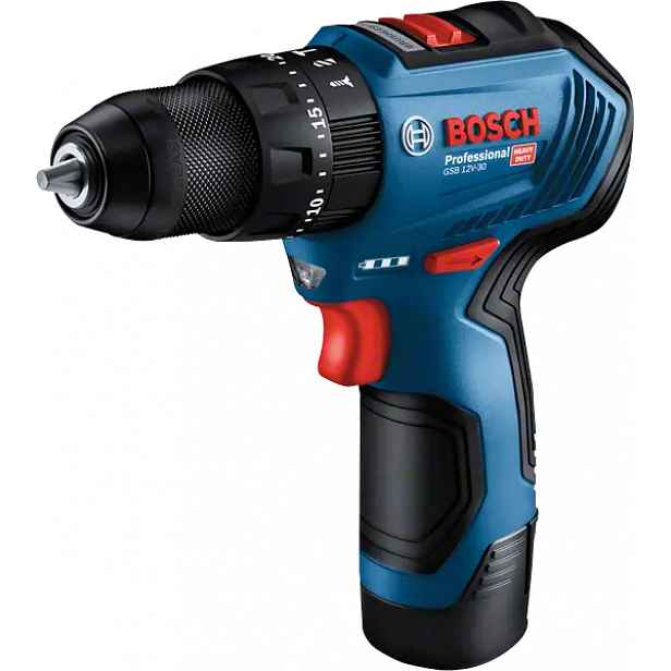 Šroubovák vrtací s příklepem AKU Bosch GSB 12V-30