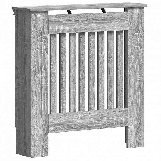 vidaXL Kryt radiátoru Šedý Sonoma 78 x 19 x 81,5 cm Kompozitní dřevo