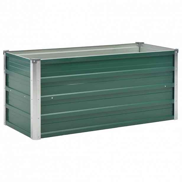 vidaXL Vyvýšený záhon pozinkovaná ocel 100 x 40 x 45 cm zelený