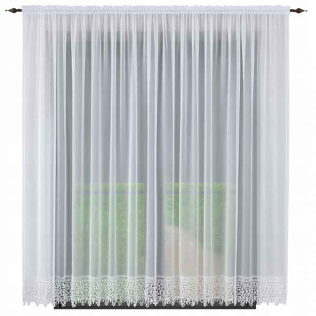 Záclona s krajkou 230x400, dlouhé záclony do obývacího pokoje s guipurou, dlouhé