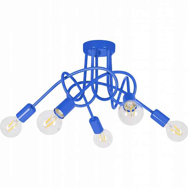 Závěsná stropní lustrová lampa Loft 5 modrá