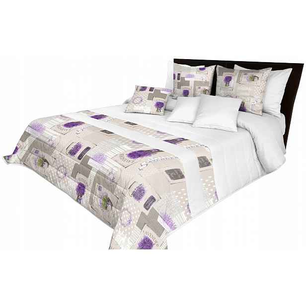 Prošívaný Přehoz 240x240 Na Postel Květiny Elegantní