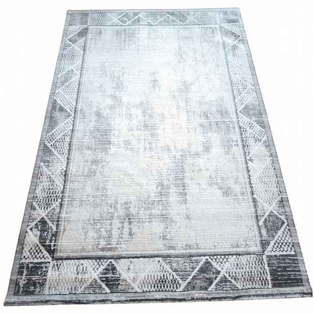 Koberec do obývacího pokoje 160 x 230 cm, loftový vzor s plyšovými štětinami, kvalita