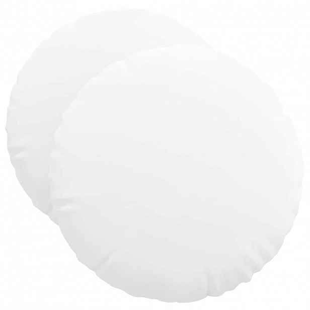 vidaXL Polštáře na sedadla 2 ks Textil Bílá Ø50 x 19 cm