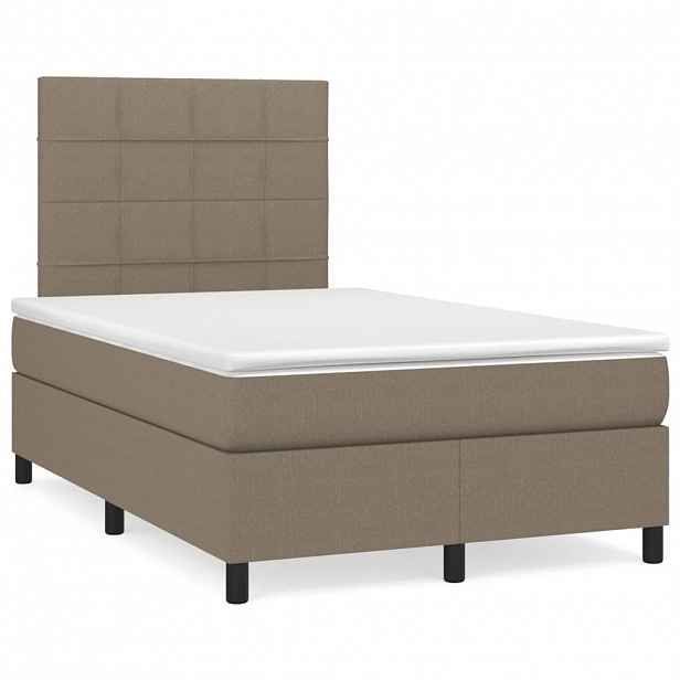 vidaXL Box spring postel s matrací taupe 120x200 cm textil