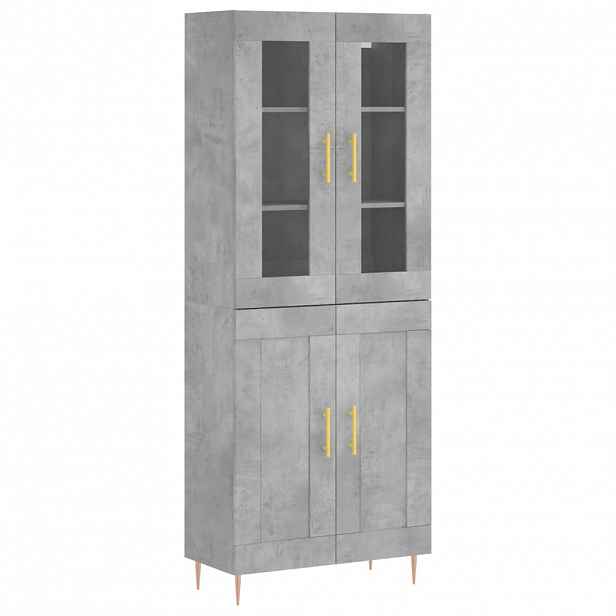 vidaXL Skříň highboard betonově šedá 69,5x34x180 cm kompozitní dřevo