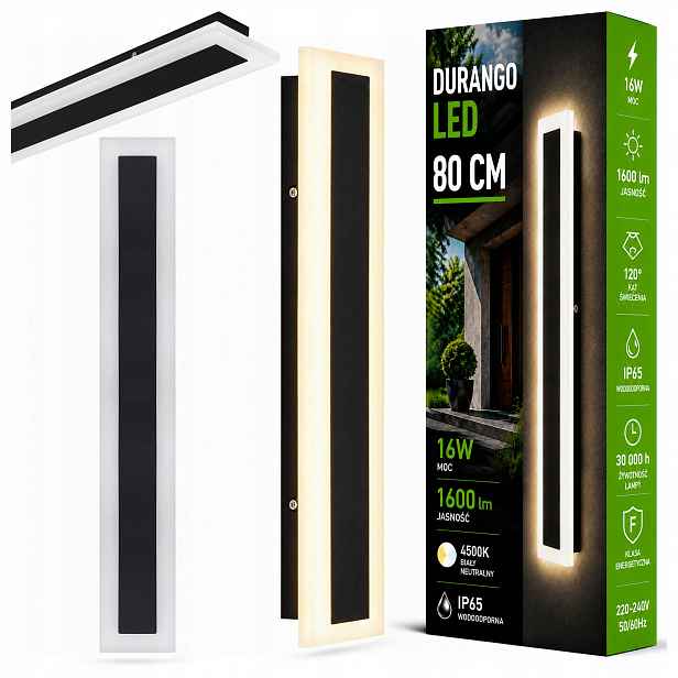 Led lampa 80 cm nástěnná zahradní fasádní venkovní lampa akrylová