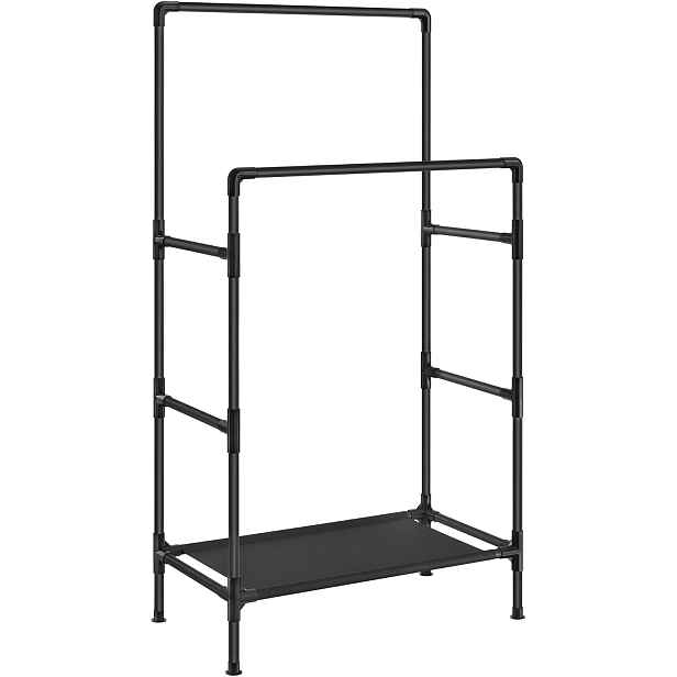SONGMICS Dvojitý věšák na oblečení Lucaro 157 cm černý
