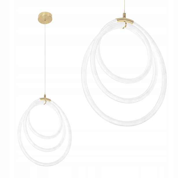 Zlatá oválná bílá Led závěsná lampa s kroužkem, moderní stropní svítidlo G016-CP