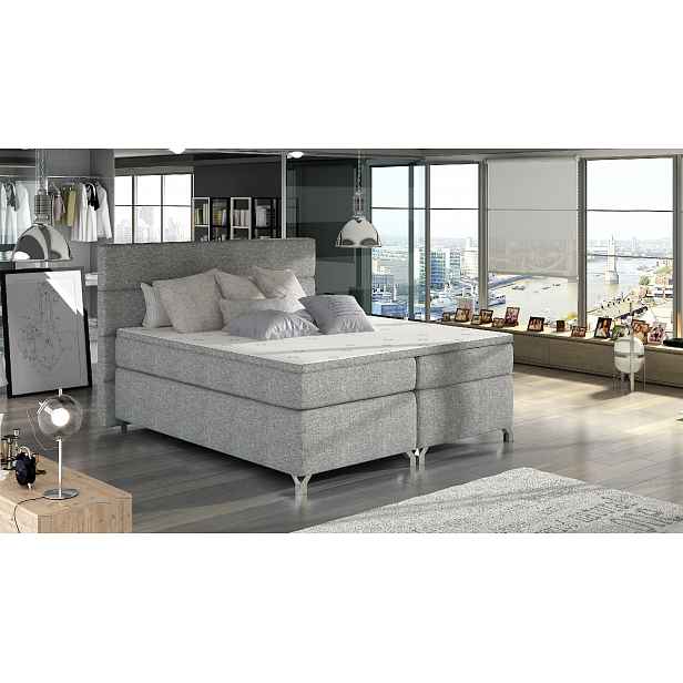 Boxspring Amadeo Rozměr: 160 x 200 cm, látka: Sawana 21, Varianta: S LED osvětlení