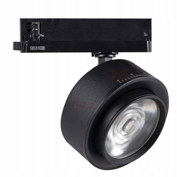 Led kolejnicová lampa černá kulatá, nastavitelná, teplé světlo Kanlux