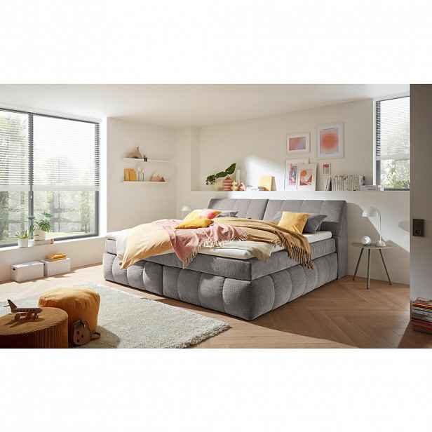 MID.YOU POSTEL BOXSPRING, 240/200 cm, šedavě hnědá