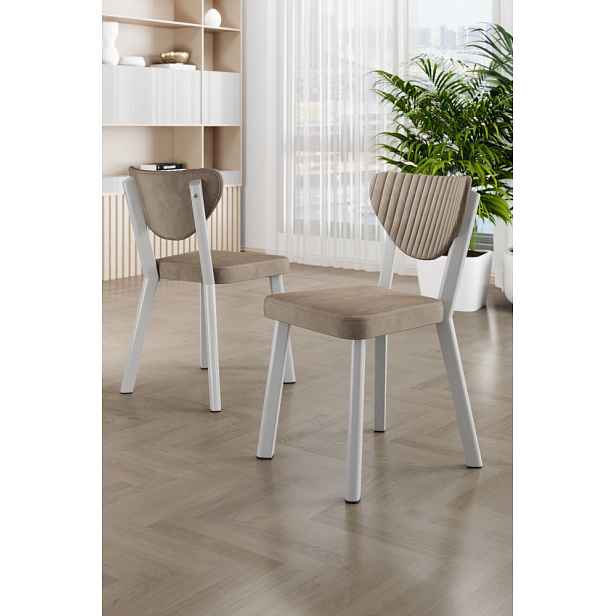 Sada židlí (4 kusy) Arfe - Cappuccino, White