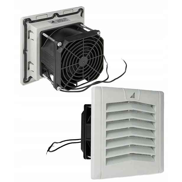 Ventilátor s filtrem WEF4 Výkonný Tichý 12W 19m/h IP54/I 120x120mm Šedý