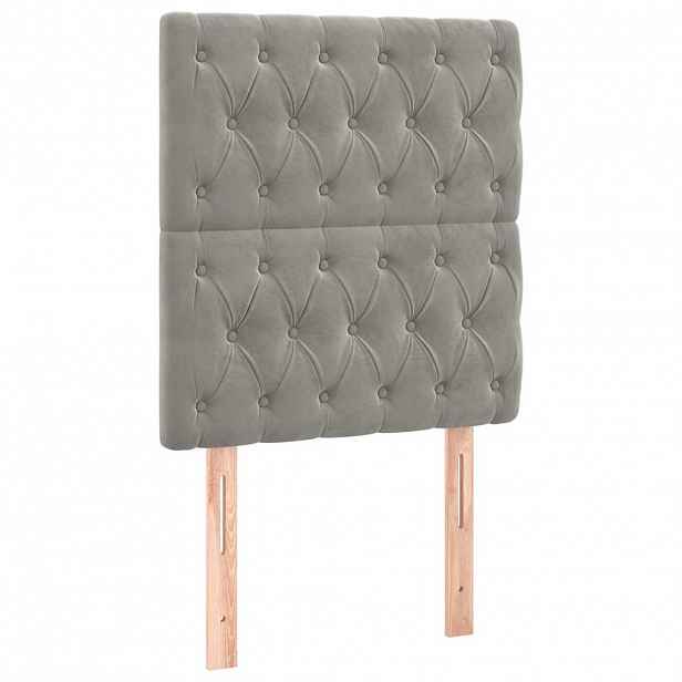 vidaXL Čelo postele světle šedé 80x7x118/128 cm sametové