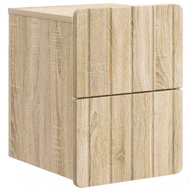vidaXL Nástěnný noční stolek Dub sonoma 33 x 34,5 x 43 cm