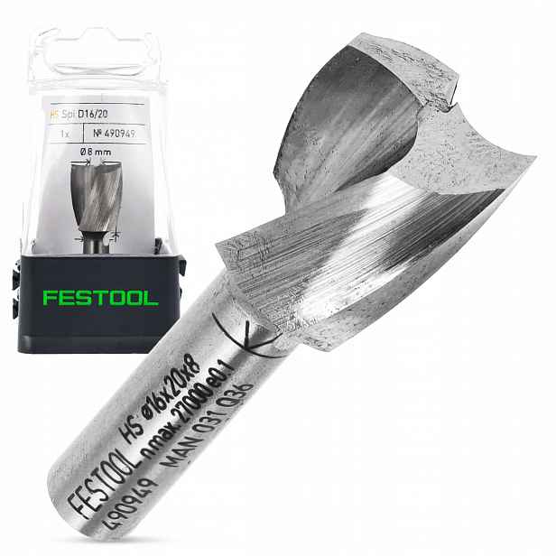Fréza Na Drážky Frézky OF1010 2200 Festool Hw Hs Spi S8 D16/20 Spirálová