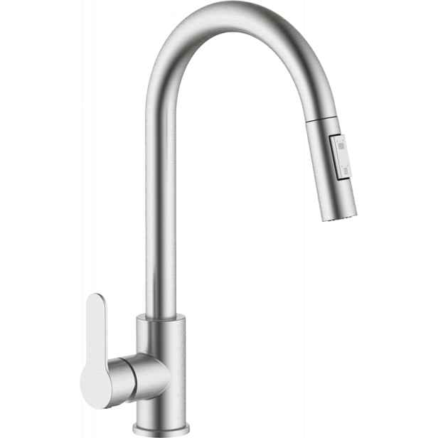 JB Sanitary H102901  Kuchyňská baterie s vytahovací sprchou; broušená nerez (H10 29 01) BATERIE S HORNÍ MONTÁŽÍ