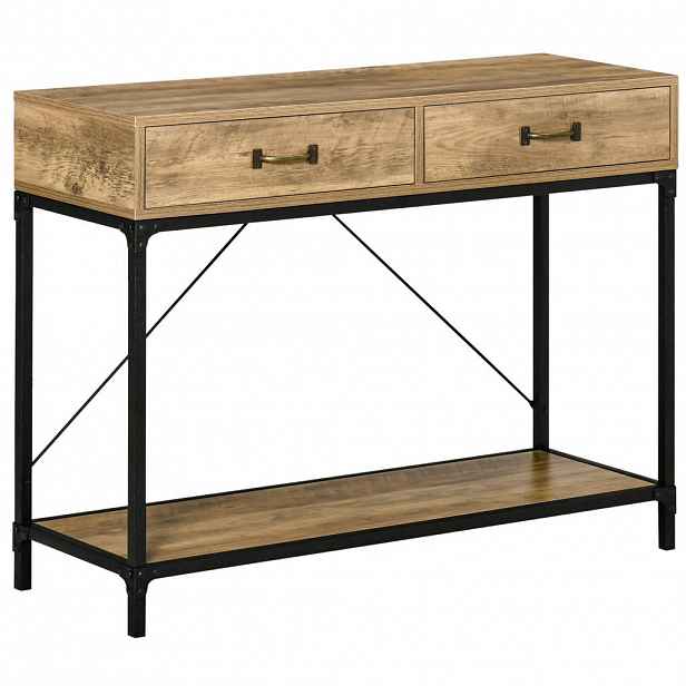 HOMCOM KONZOLOVÝ STOLEK, 2 zásuvky, 100 x 35 x 76,5 cm