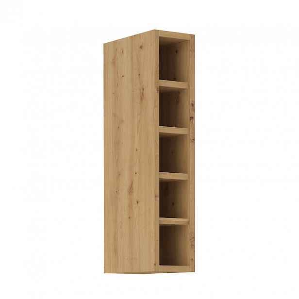 Horní otevřená skříňka MALILA - šířka 15 cm, dub artisan