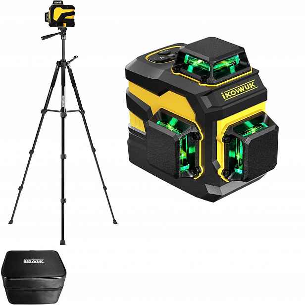 Křížový Laser Vodováha Ikovwuk 3X360° Se Stativem 12 Linií, Nastavitelná