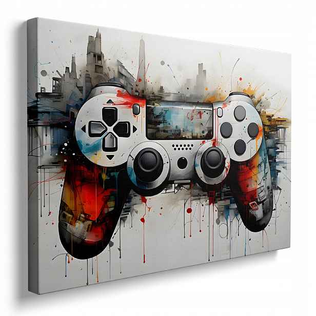 Obraz Pro Hráče Mládež Gaming Graffiti Na Plátně Zeď Velký 80x60