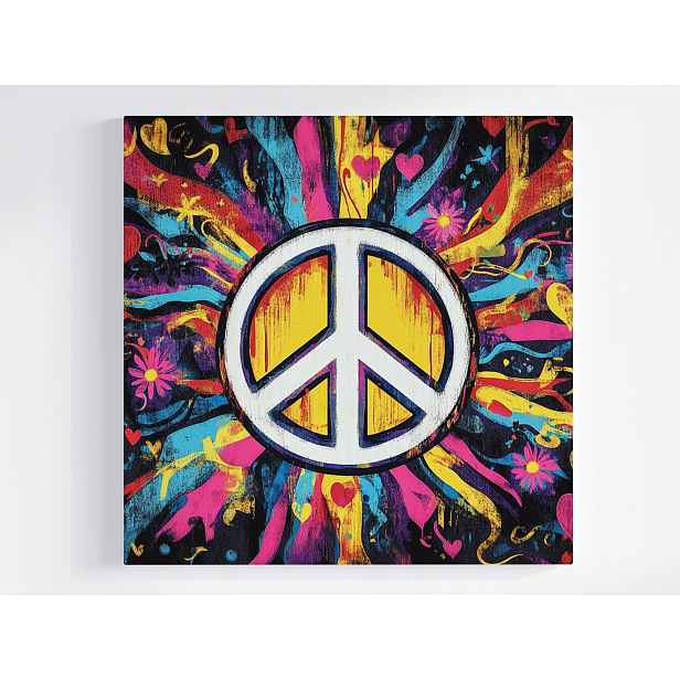 Obraz Na Plátně Canvas Graffiti Pokoj Peace Pacifka Hippie Boho 50x50