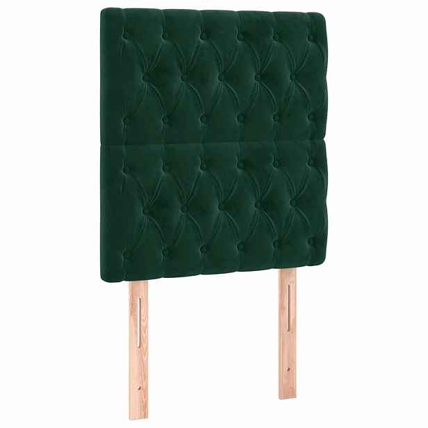 vidaXL Čelo postele tmavě zelené 80x7x118/128 cm sametové