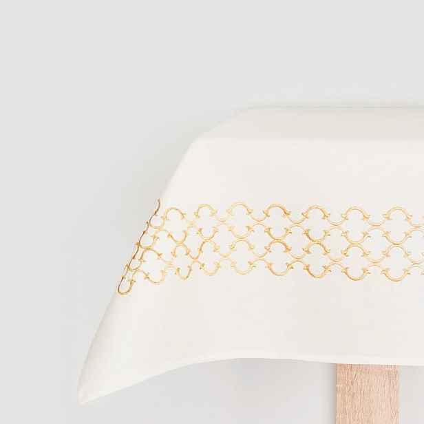 Ubrus 130x180 Betty elegantní ivory-zlatá výšivka