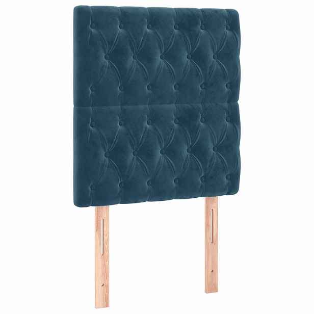 vidaXL Čelo postele tmavě modré 80x7x118/128 cm sametové