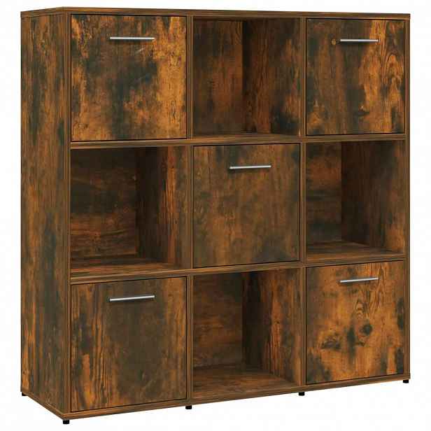 vidaXL Knihovna kouřový dub 90 x 30 x 90 cm kompozitní dřevo