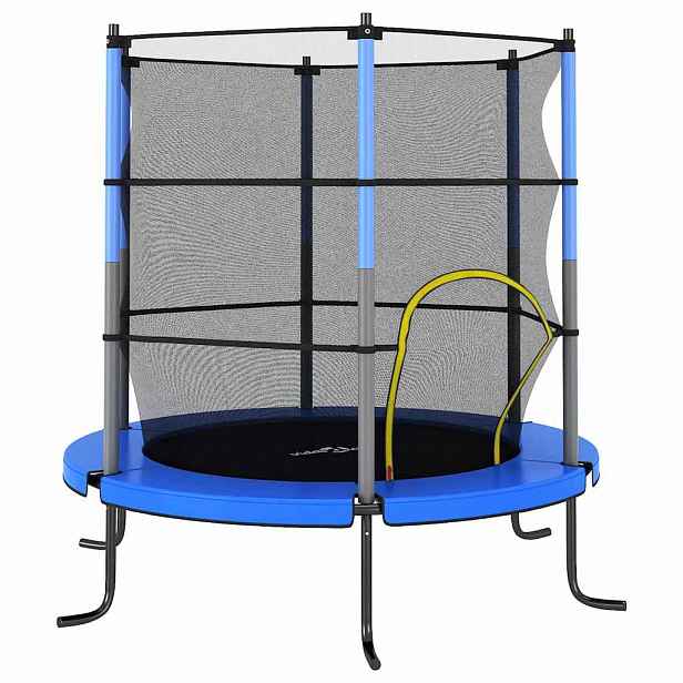 vidaXL Trampolína s bezpečnostní sítí kulatá 140 x 160 cm modrá
