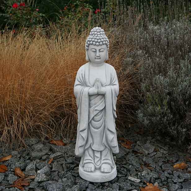 Betonová figurka Buddha stojící Betonové zahradní figurky Buddhistická figurka