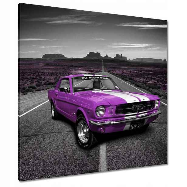 Obrazy 80x80 Fialový Ford Mustang na cestách