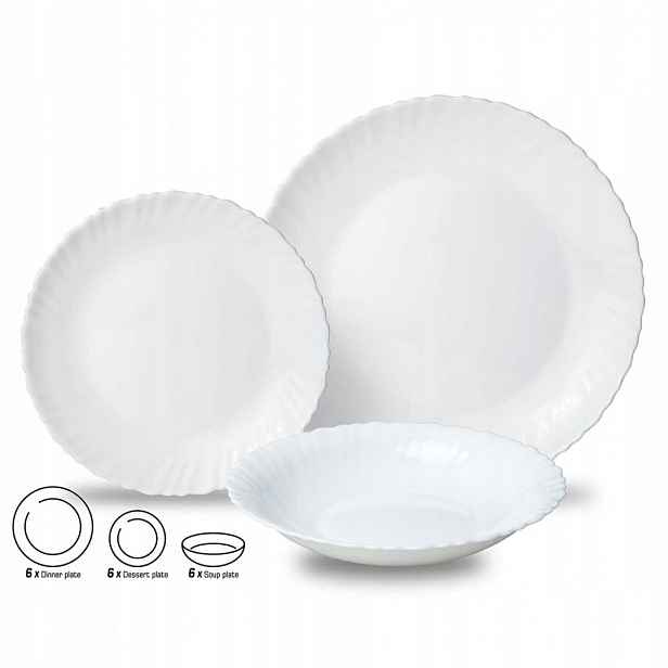 Opálový Jídelní Set Pro 6 Osob 18 Dílů Kinghoff KH-1875