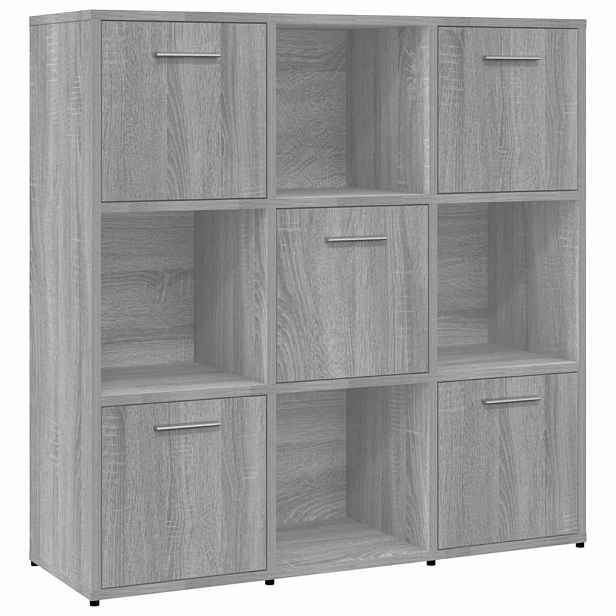 vidaXL Knihovna šedá sonoma 90 x 30 x 90 cm kompozitní dřevo